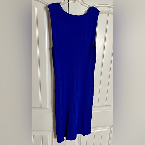 NEW Lauren Ralph Lauren Blue Ribbed Knit Sleeveless Knee Length Dress Size XL - Picture 12 of 13